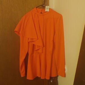 Ashley Stewart Vibrant Orange Blouse